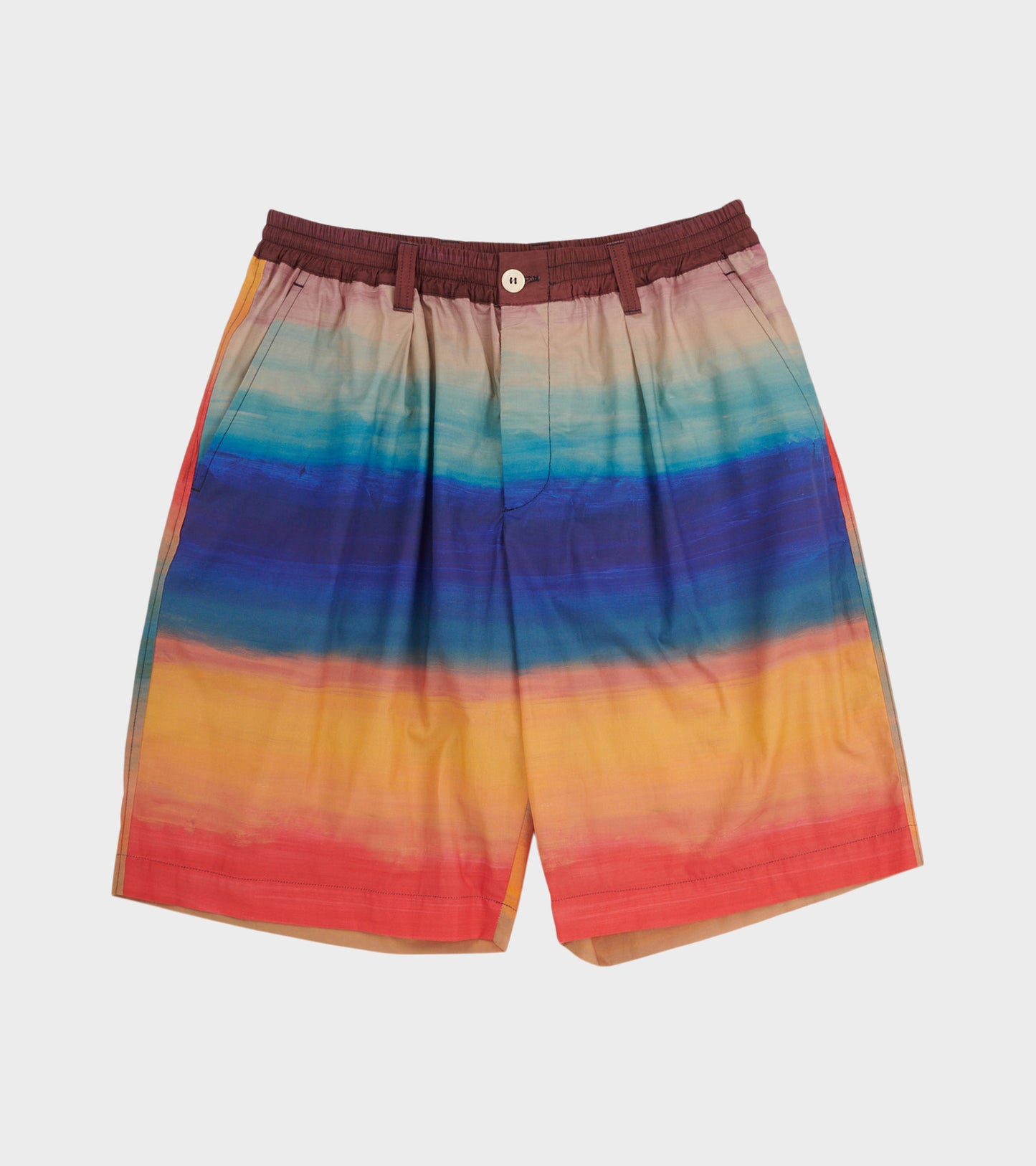 Poplin Stretch Waist Shorts Multicolor