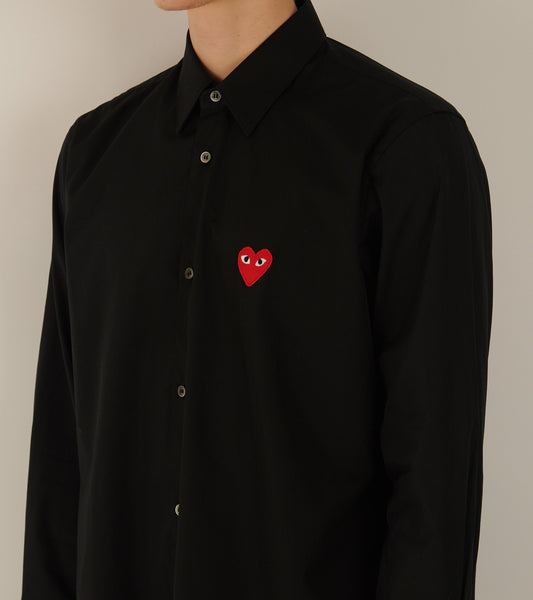 M Red Heart Shirt Black