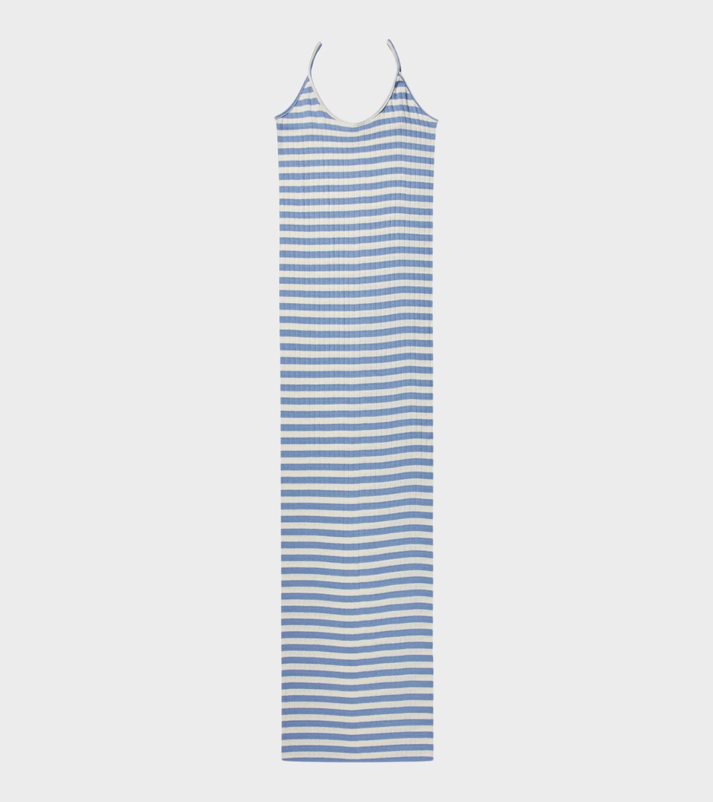 101 Strap Rib Dress Light Blue/Ecru
