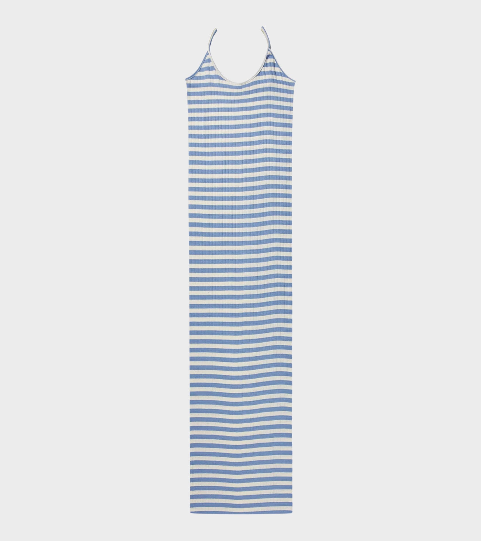 101 Strap Rib Dress Light Blue/Ecru