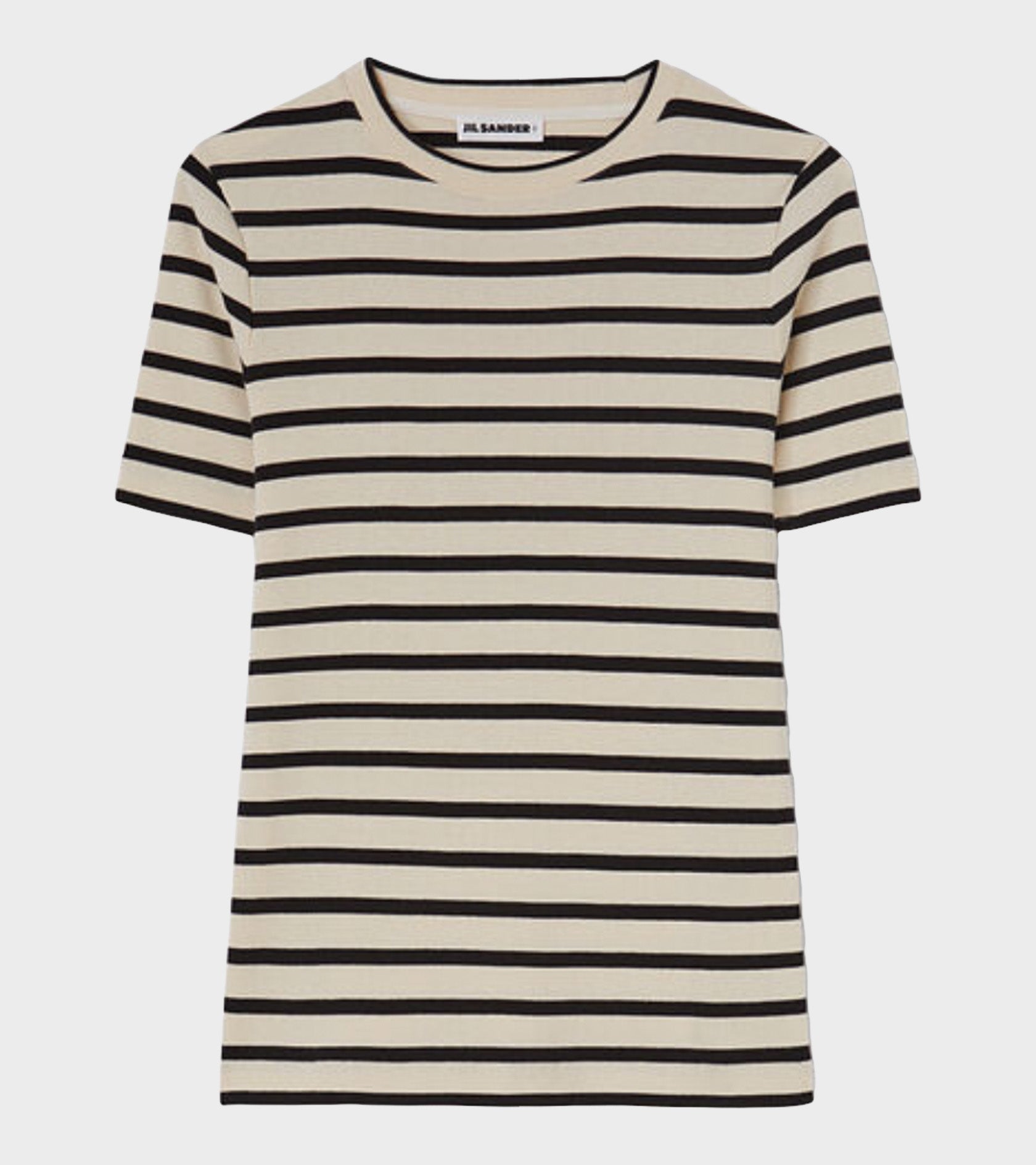 Striped S/S Crew Neck T-shirt Off-white/Black
