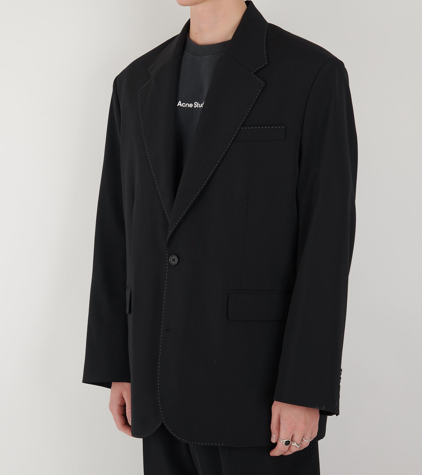 Single Breasted Suit Jacket Black