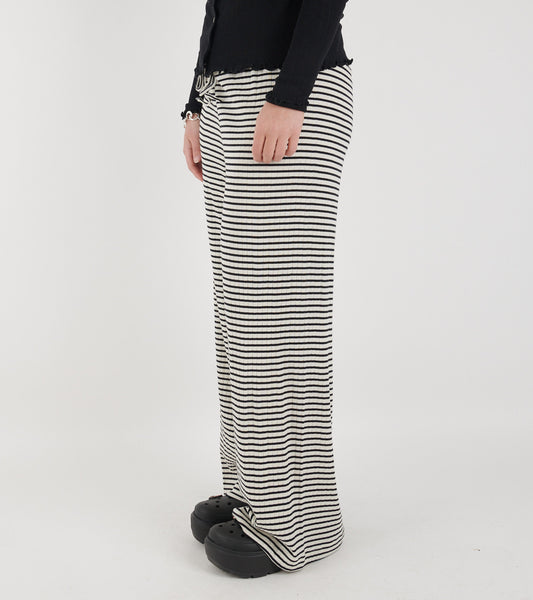 Nova Pants Stripes Ecru/Black