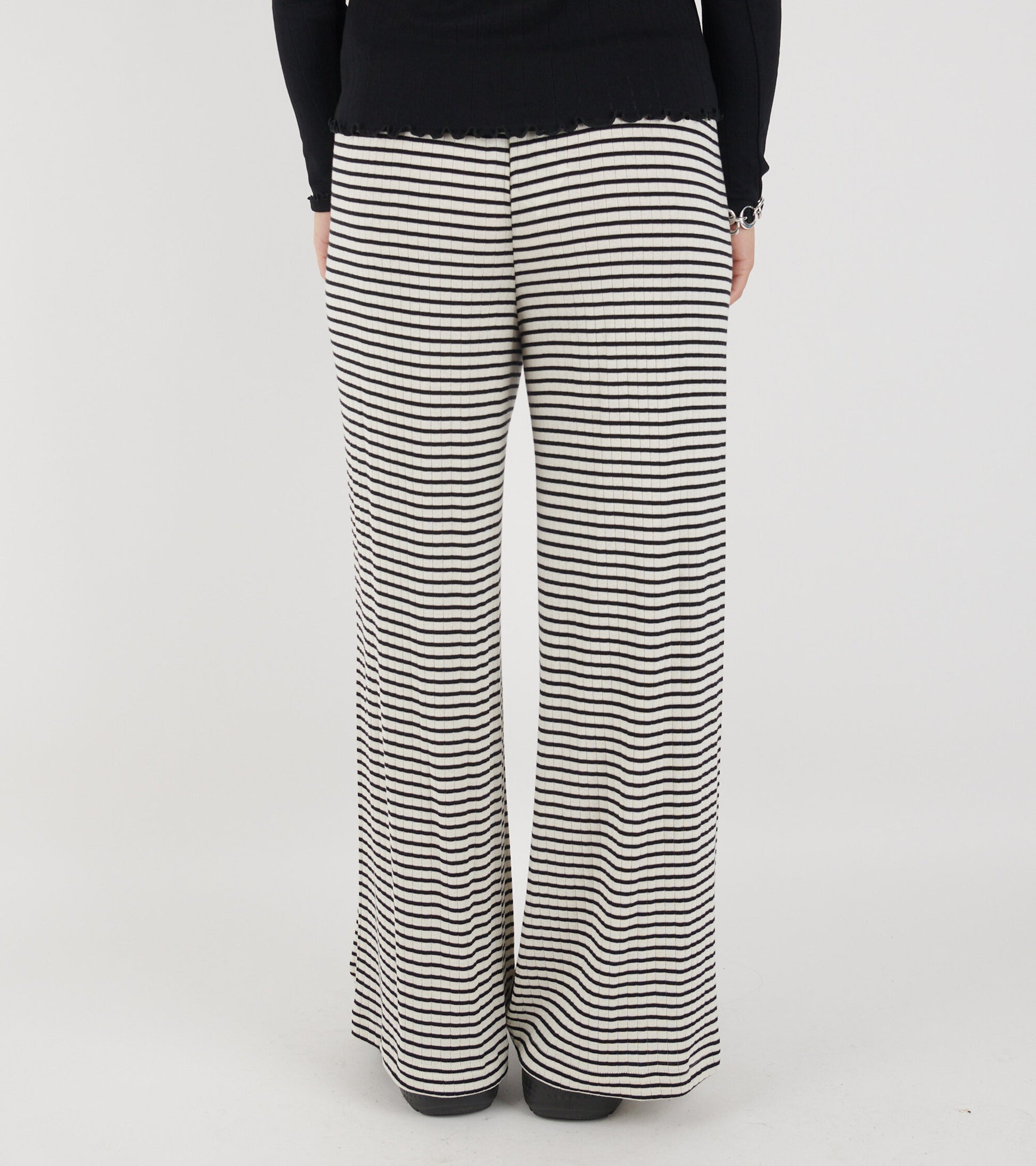Nova Pants Stripes Ecru/Black