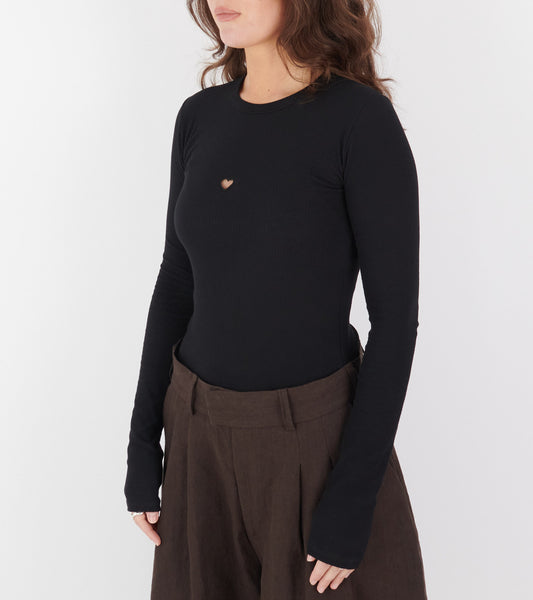 L/S Heart T-shirt Black