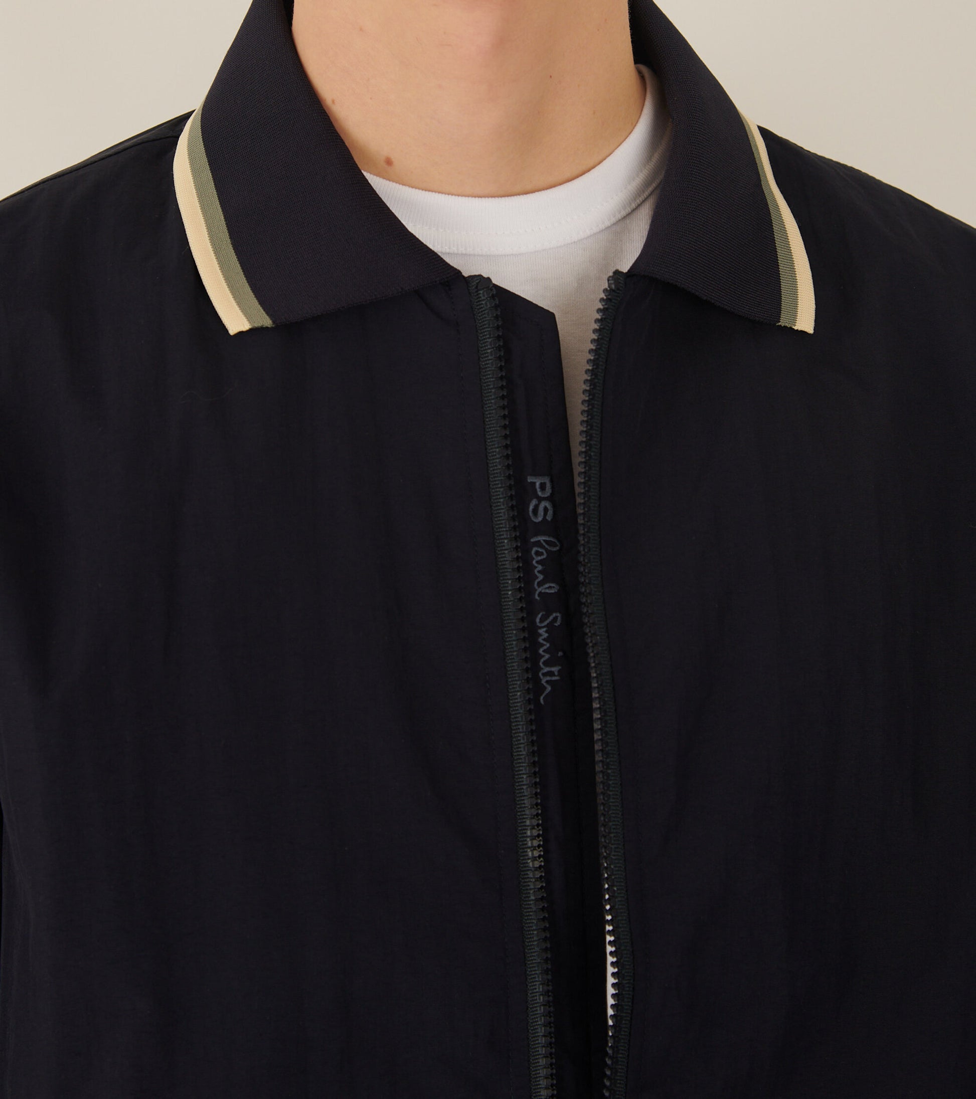 Rib Hem Harrington Jacket Navy