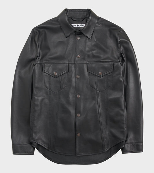 Leather Shirt Black