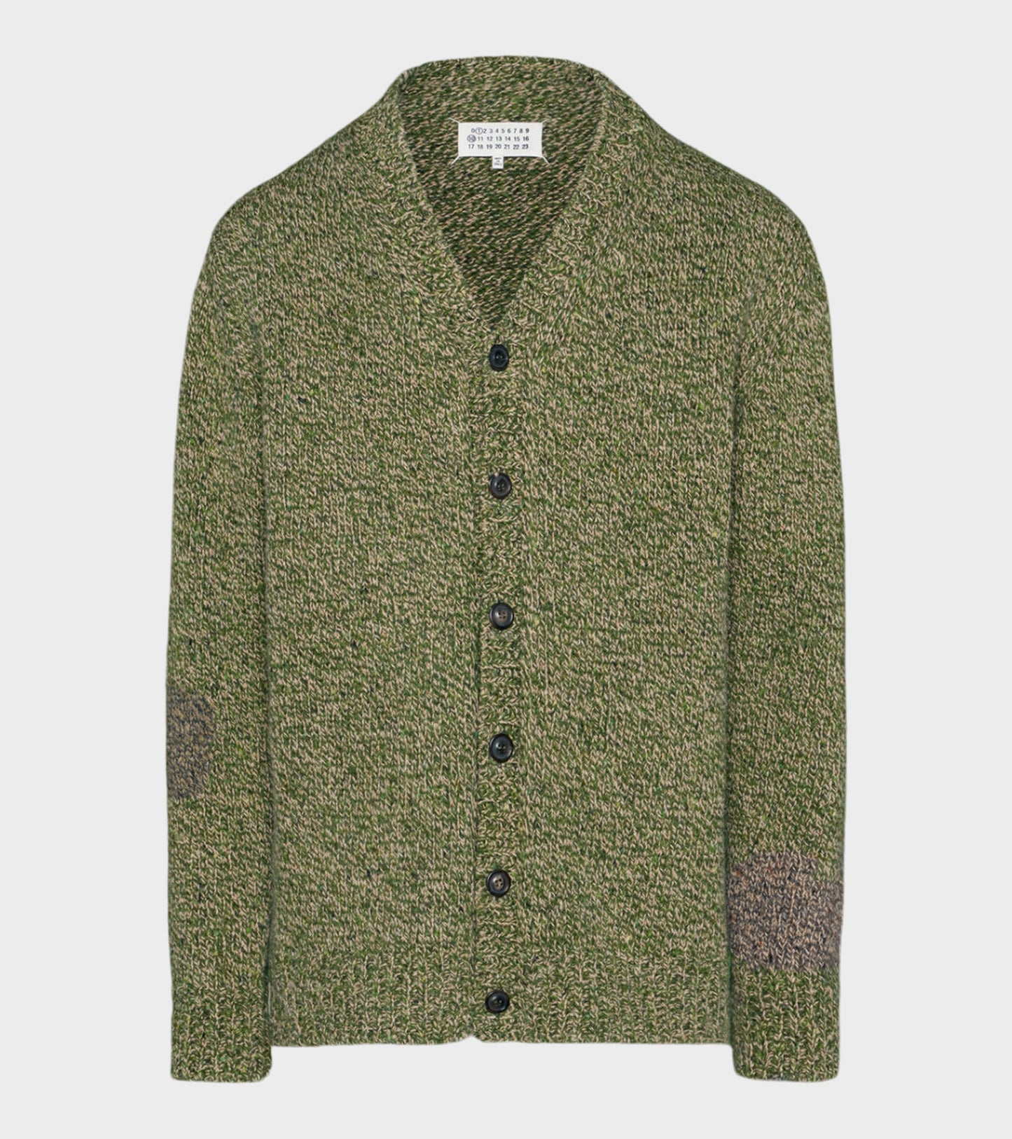 V-neck Wool Cardigan Green Mix