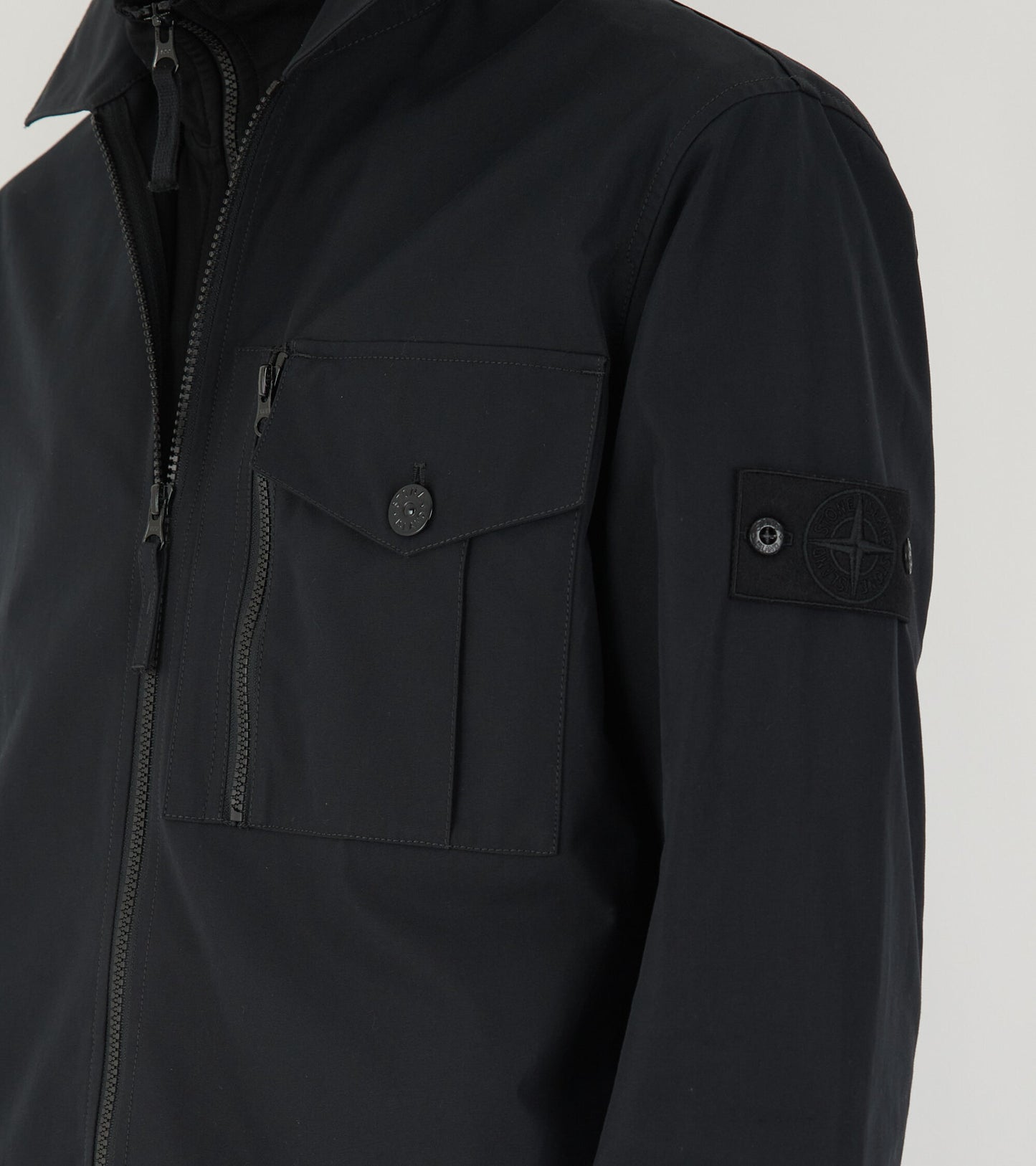 Ghost Cotton Zip Overshirt Black