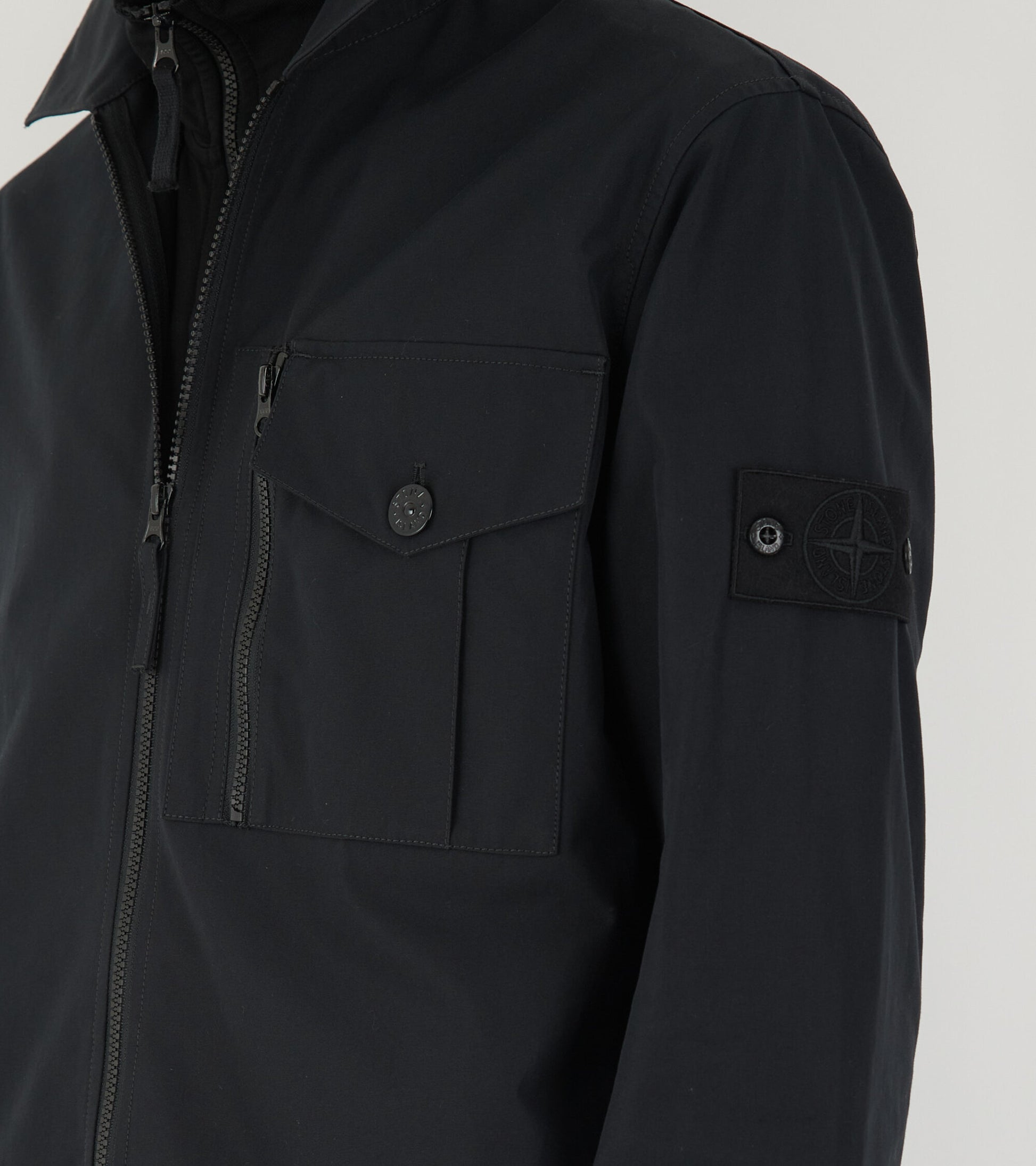 Ghost Cotton Zip Overshirt Black