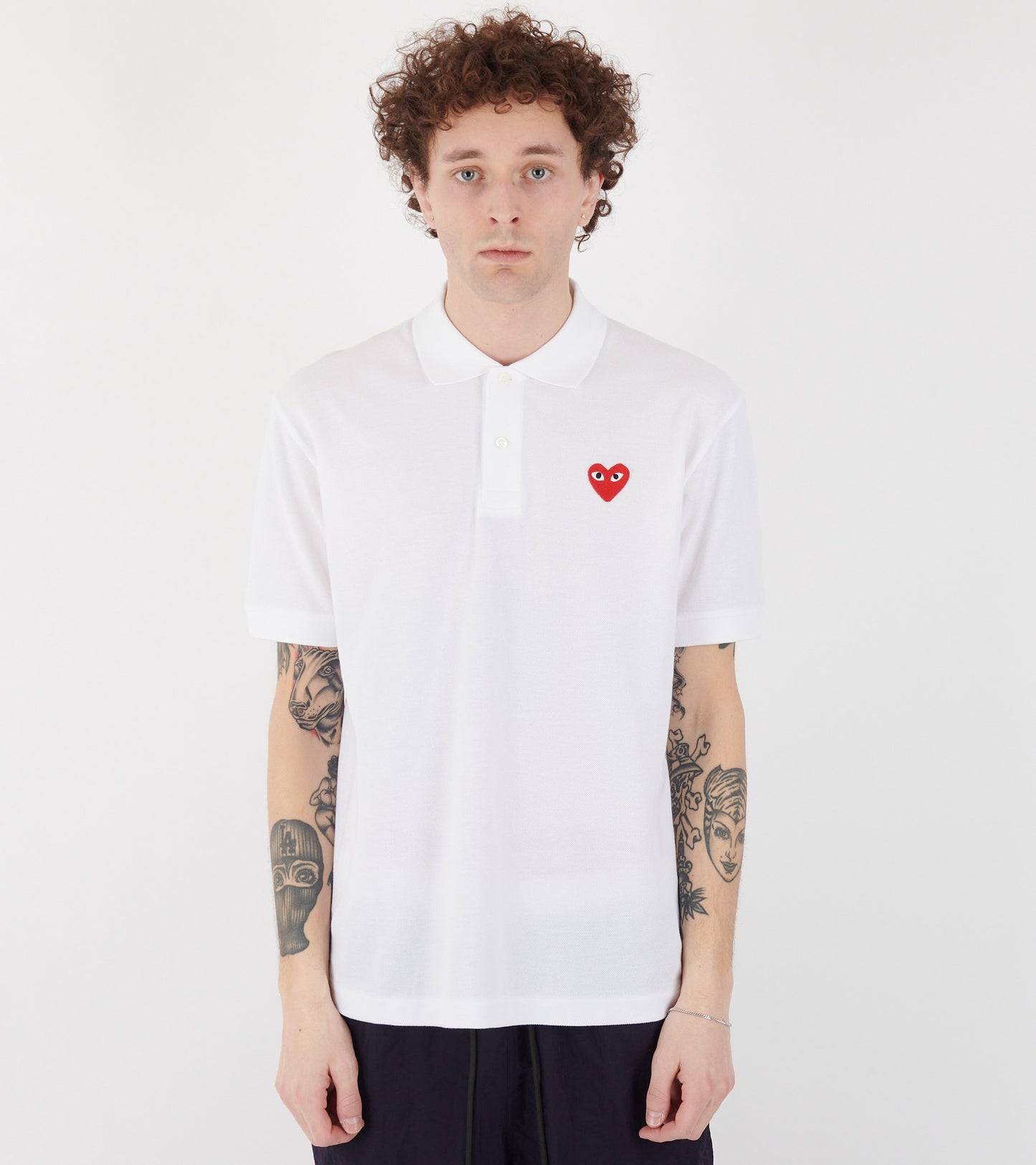 U Red Heart S/S Polo White