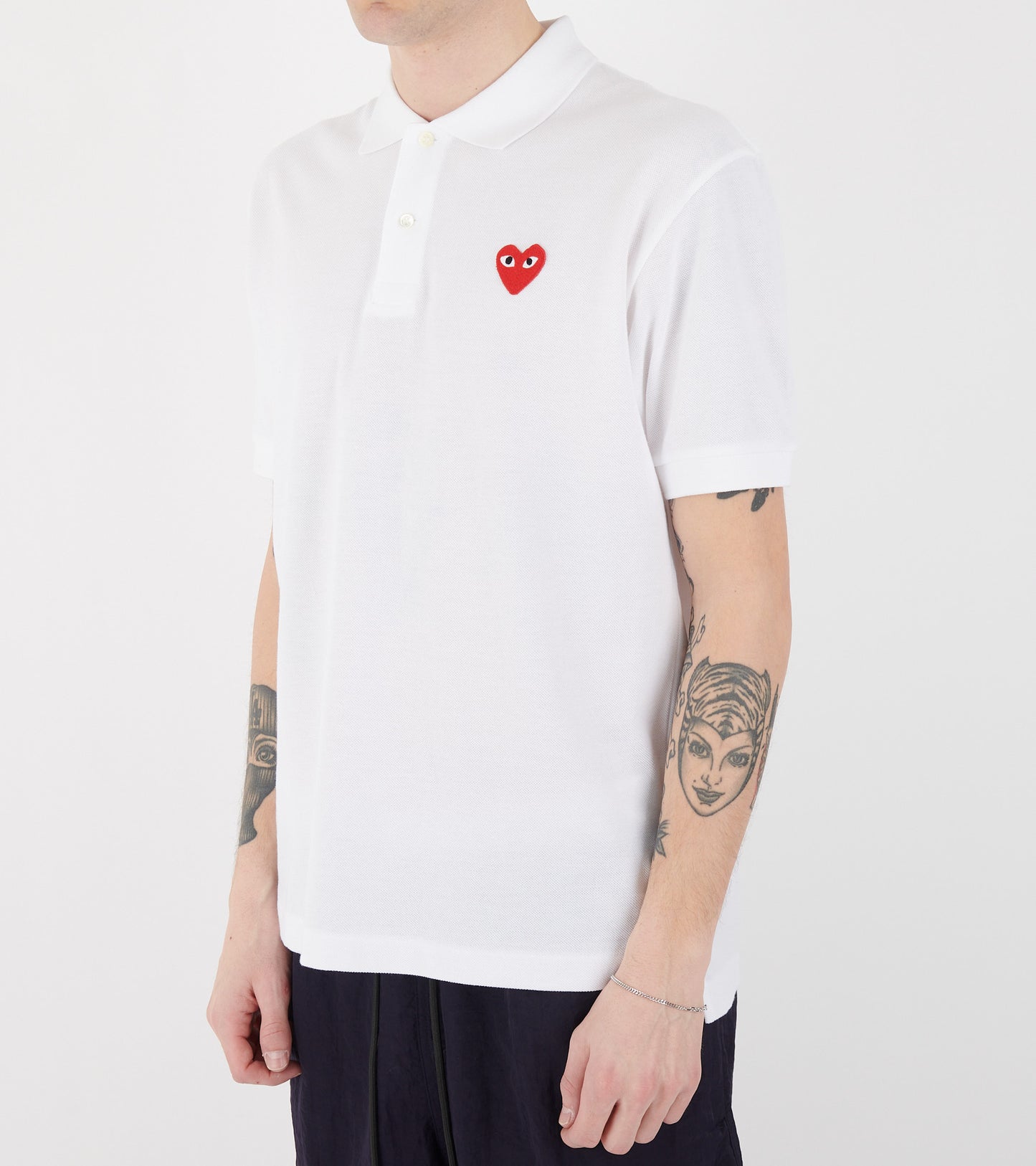 U Red Heart S/S Polo White