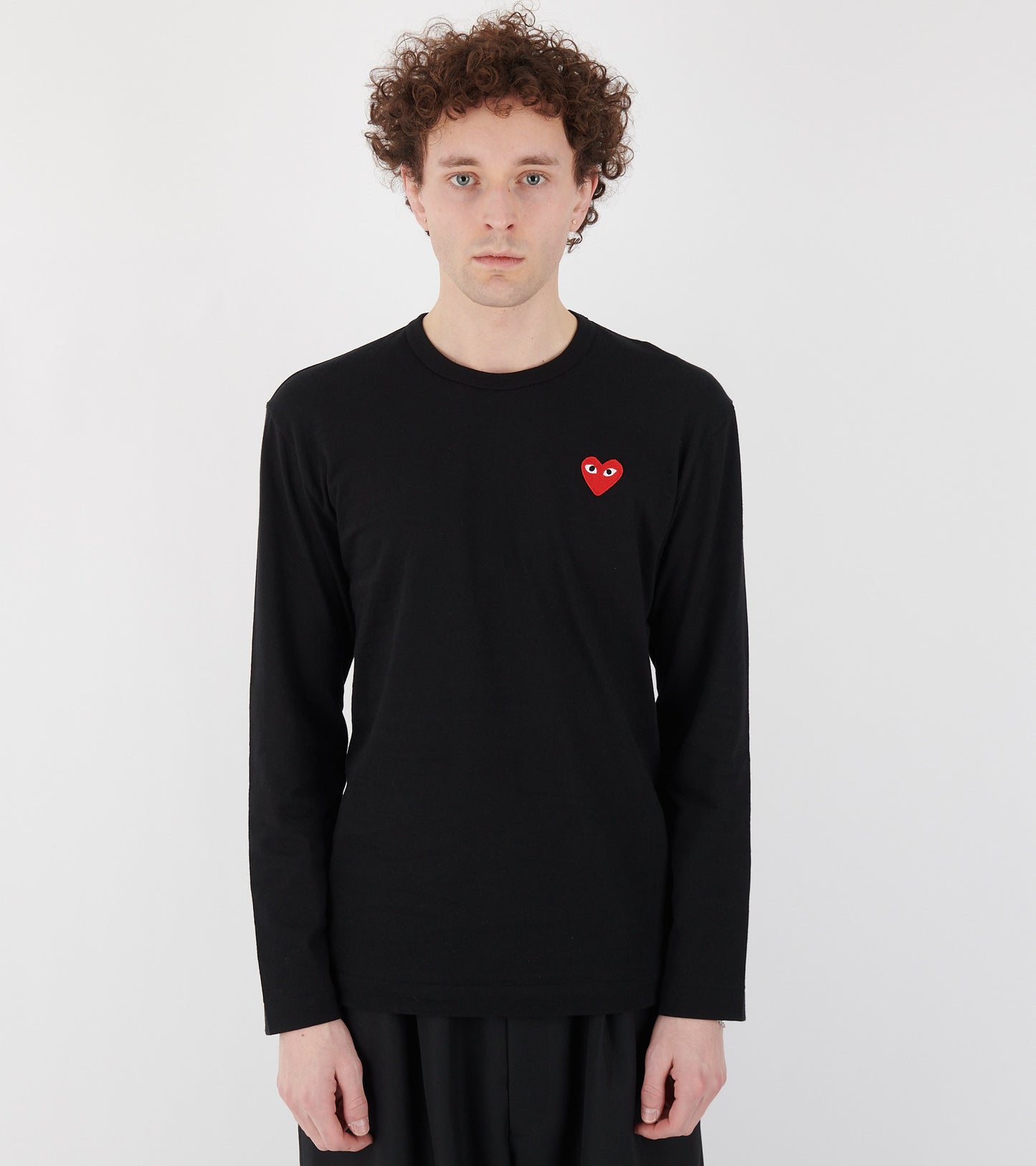 U Red Heart LS T-Shirt Black