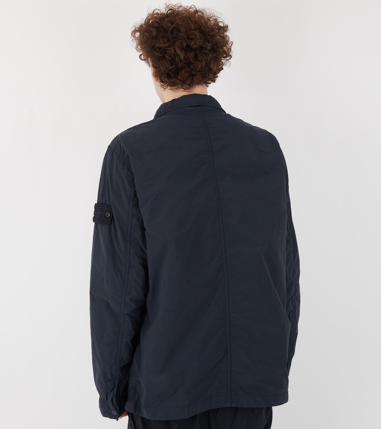 Nylon Smerigliato Ghost Piece Overshirt Navy