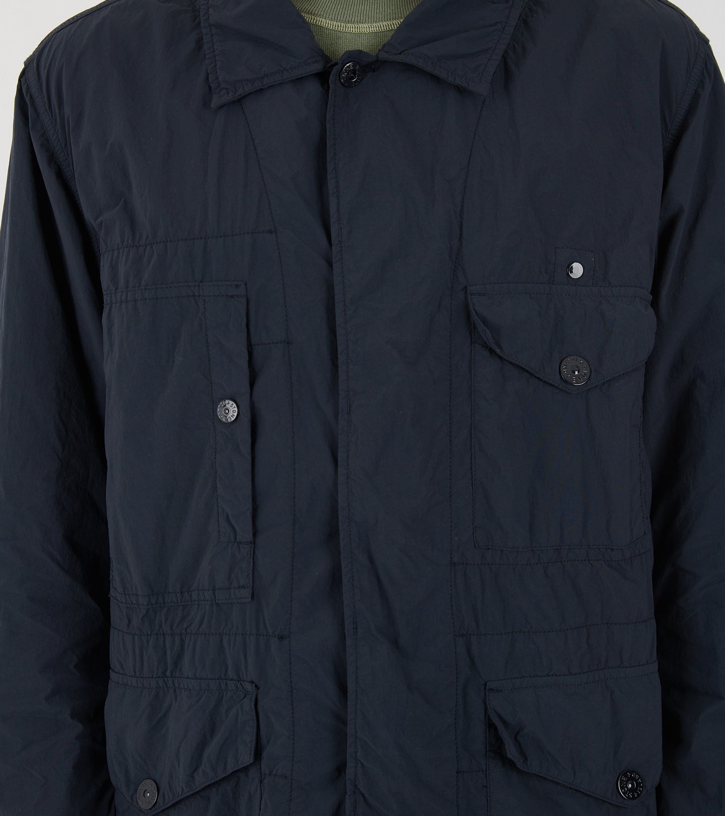 Nylon Smerigliato Ghost Piece Overshirt Navy