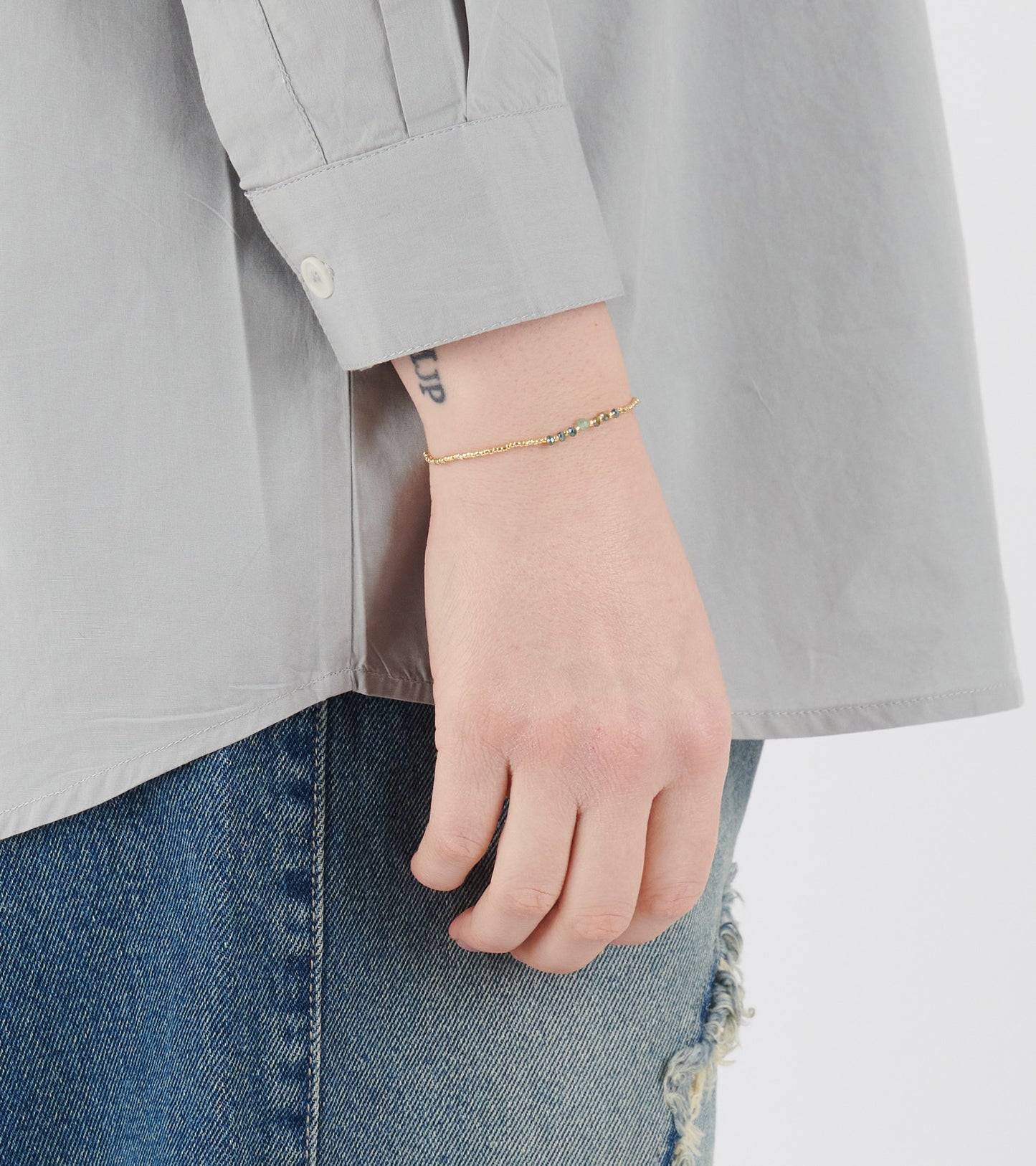 Bead & Gem Bracelet Sea Green