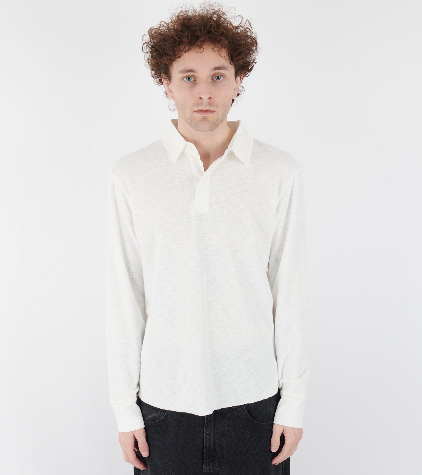 Rugby Waffel Tee LS White