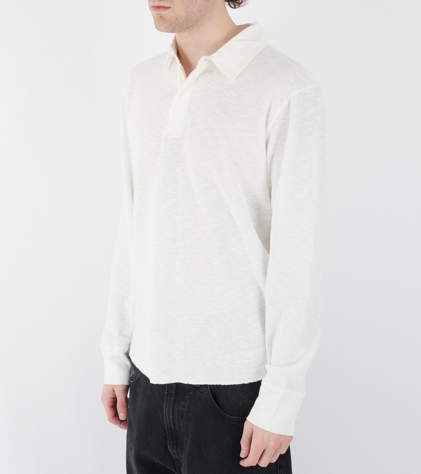 Rugby Waffel Tee LS White