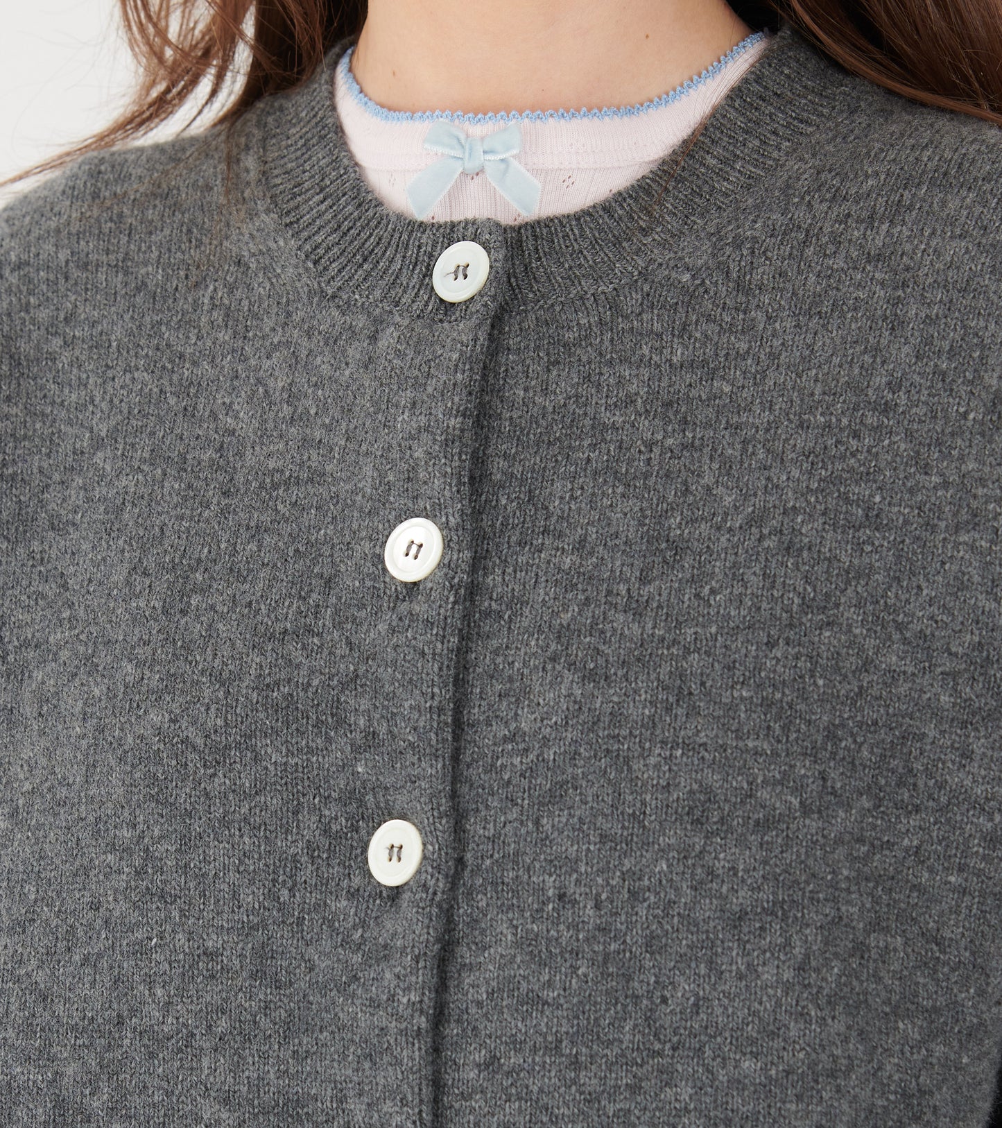 Ada Crewneck Cardigan Derby Grey