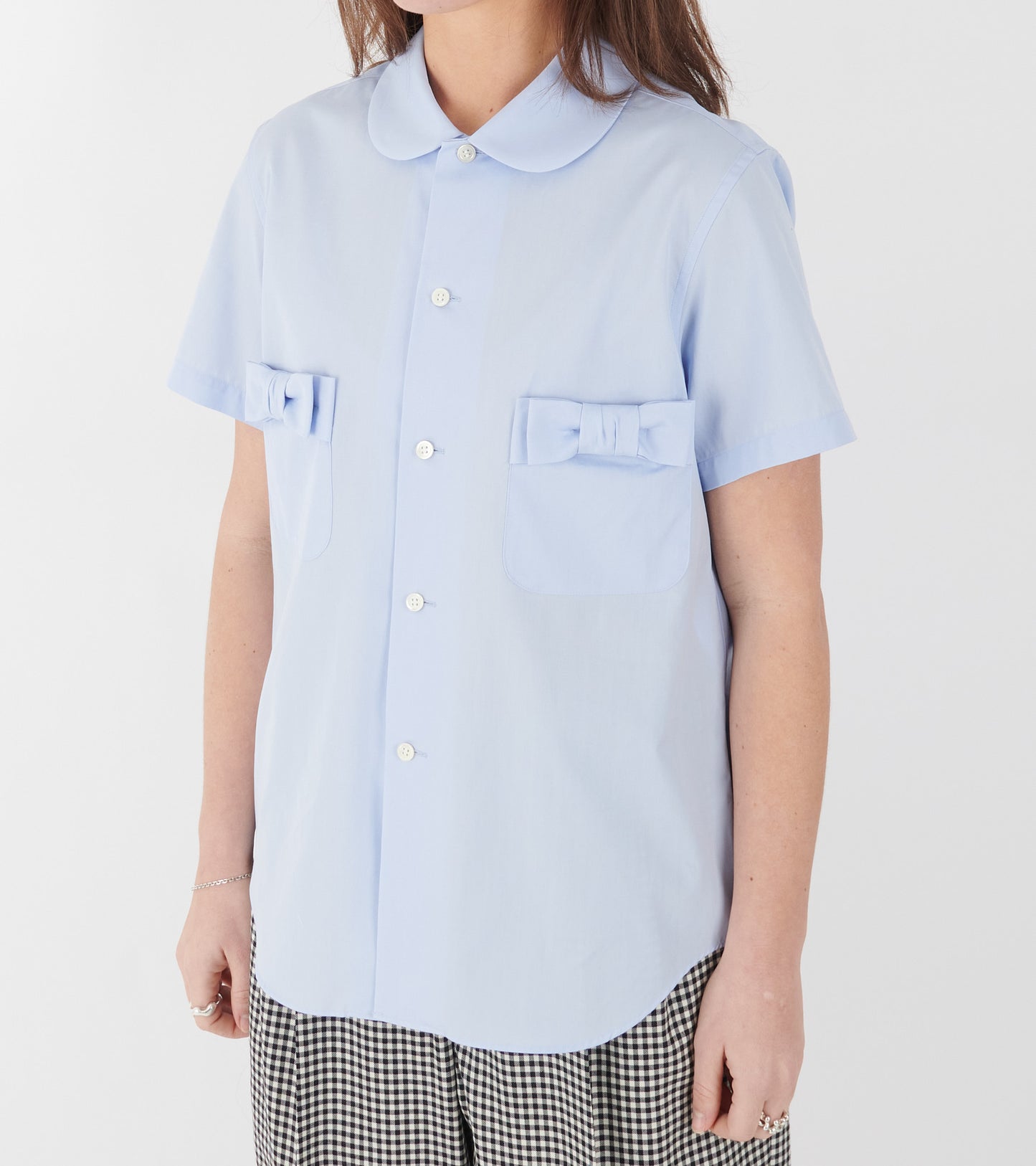 S/S Bow Shirt Light Blue