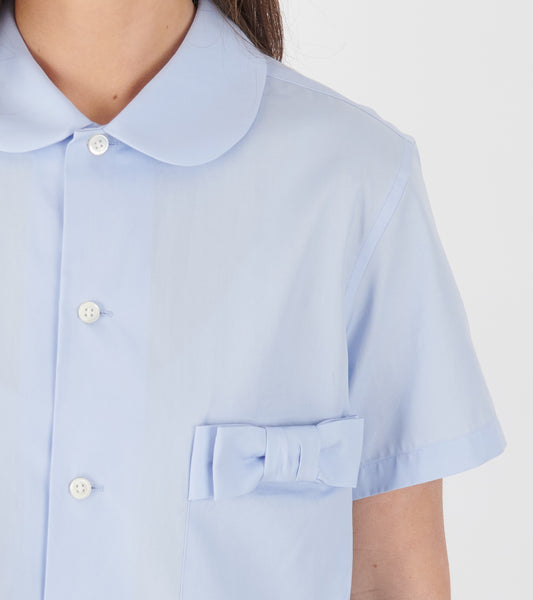 S/S Bow Shirt Light Blue