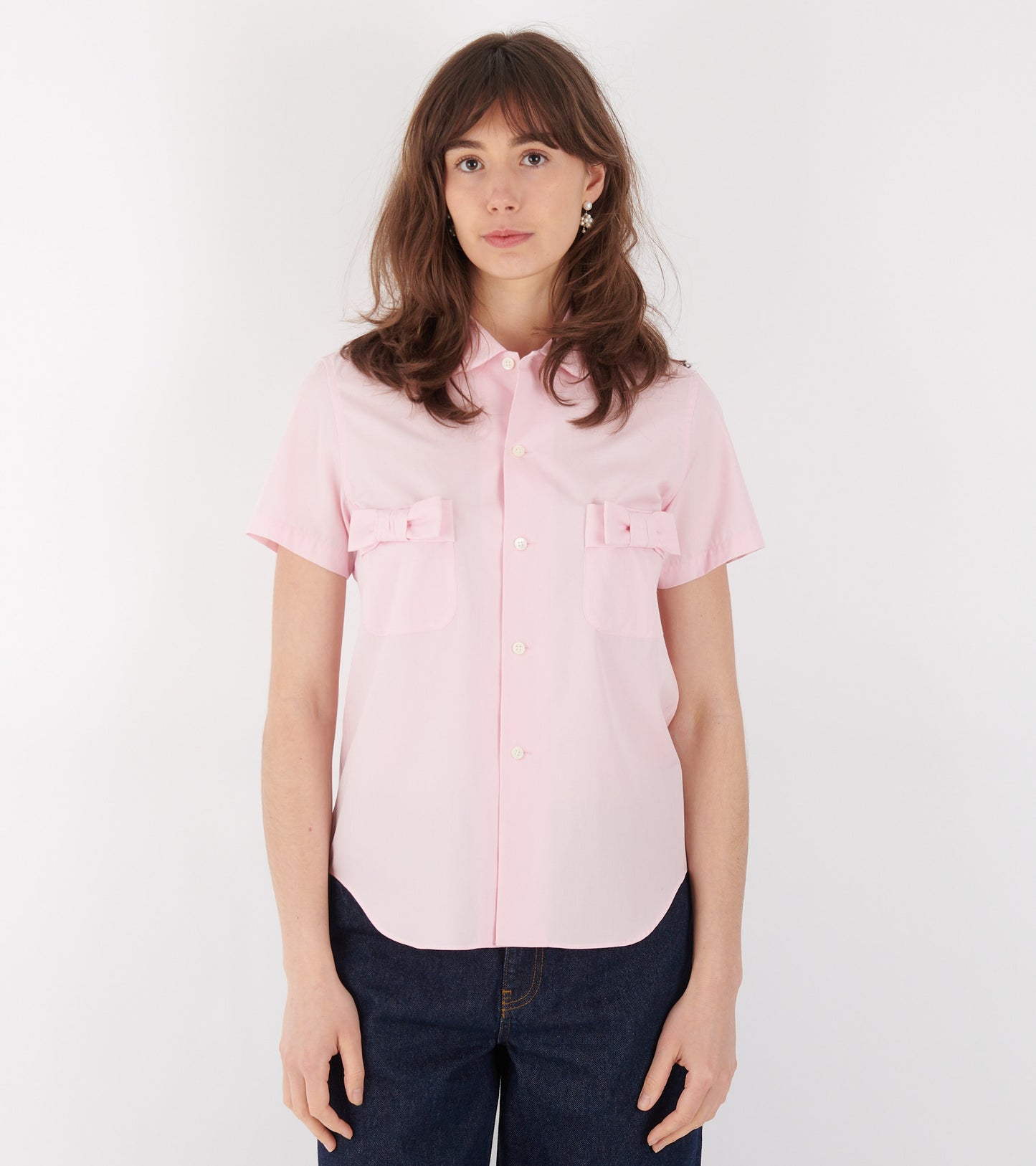 S/S Bow Shirt Light Pink