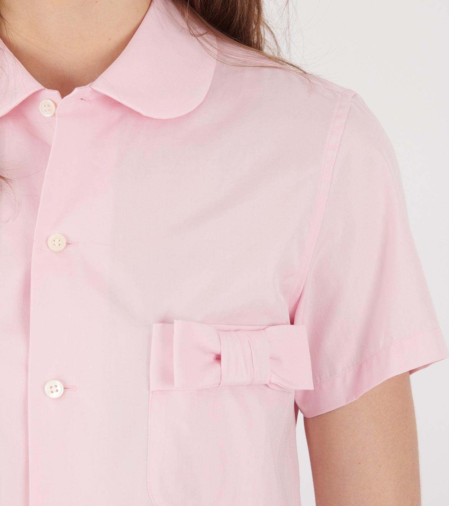 S/S Bow Shirt Light Pink