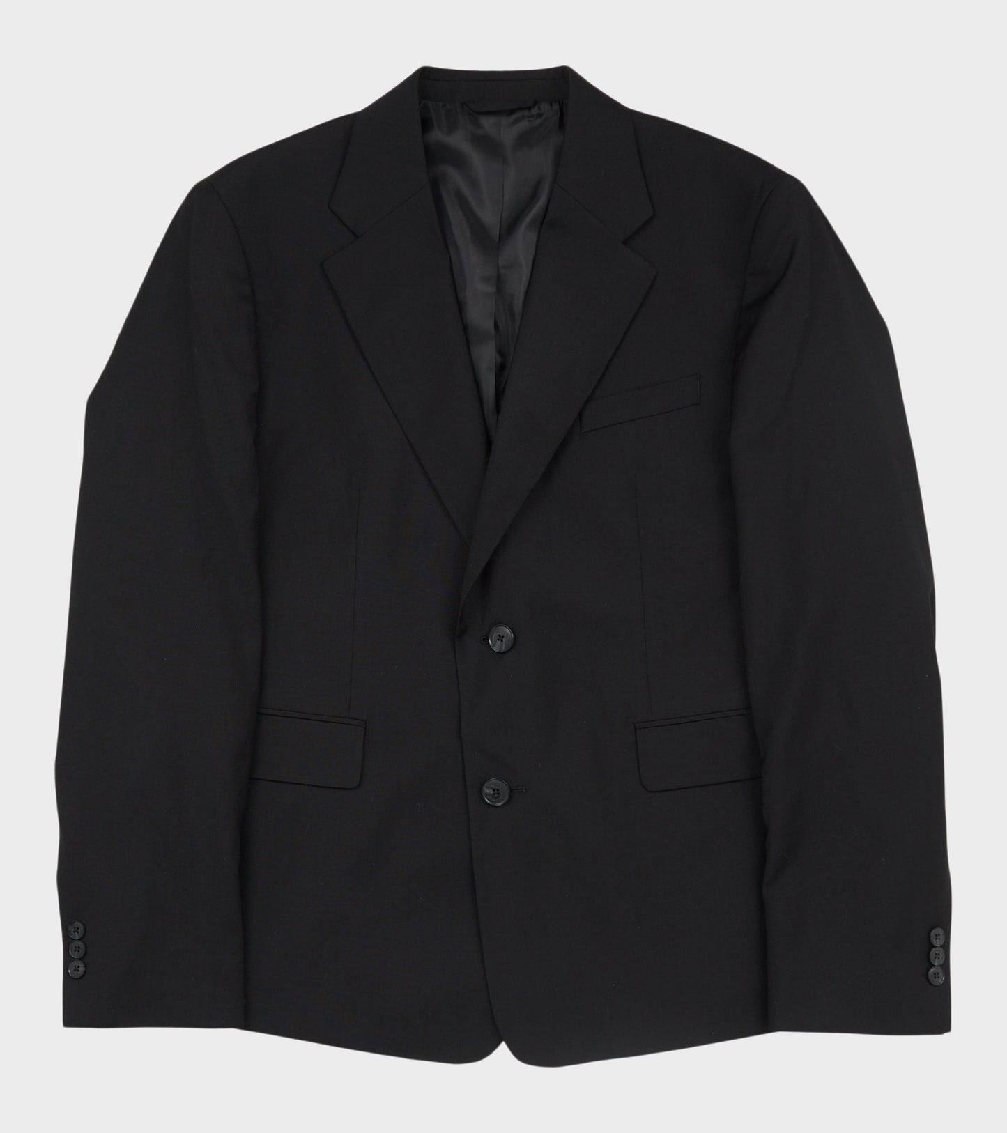 Single Breasted Blazer Black Tropical Wool
