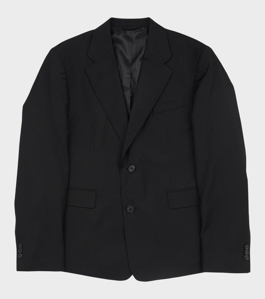 Single Breasted Blazer Black Tropical Wool