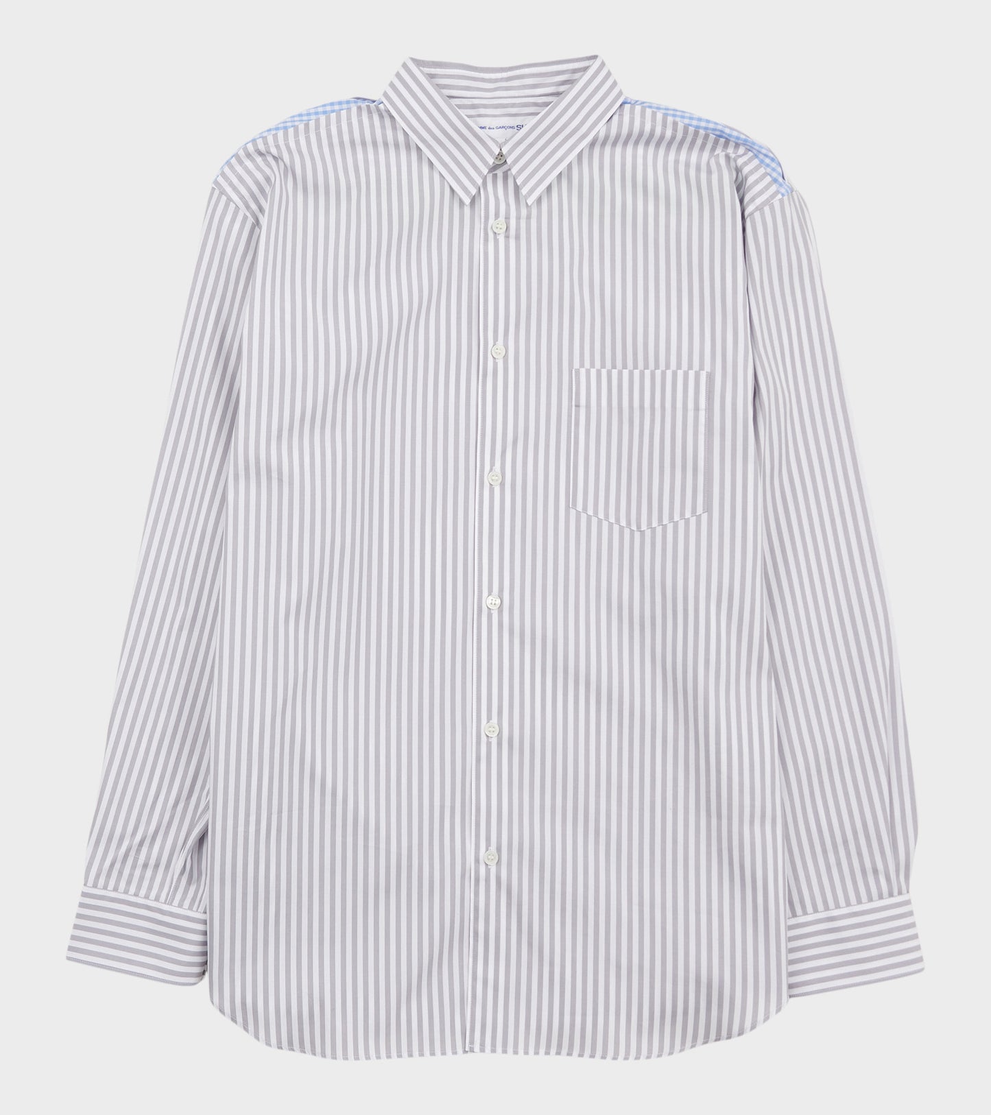 Check Detailed Striped Shirt Grey/White