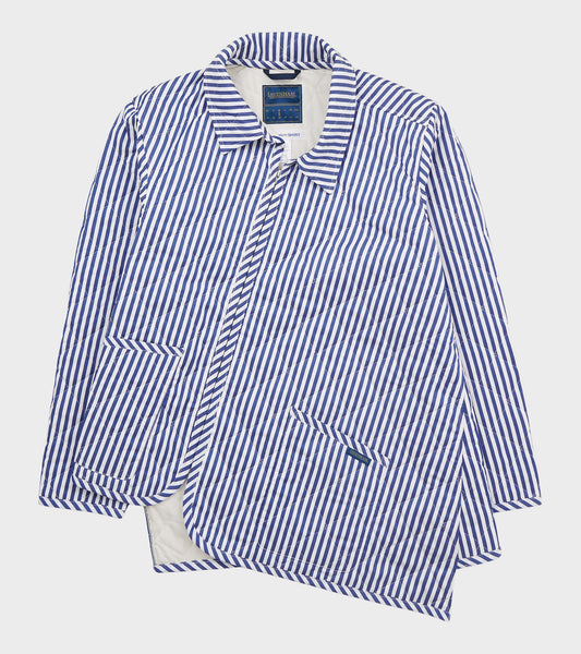 Lavenham Asymmetrical Striped Padded Cotton Jacket Blue/White