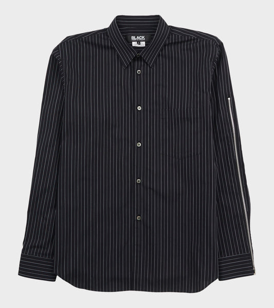 Striped Zip Shirt Black/White