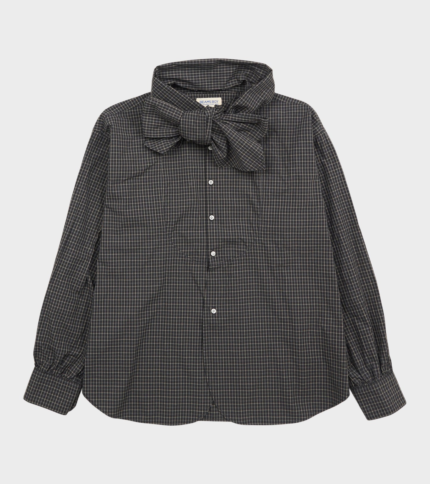 Check Bow Tie Shirt Black