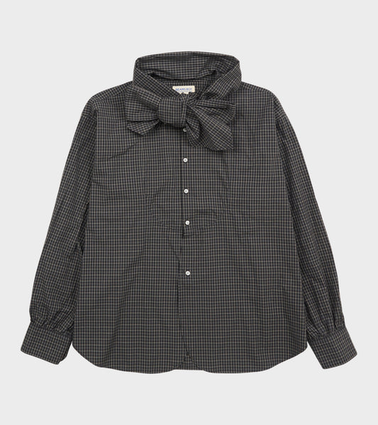 Check Bow Tie Shirt Black