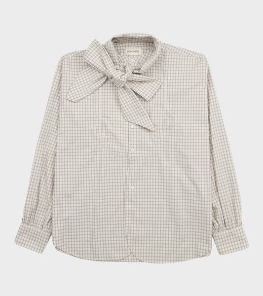 Check Bow Tie Shirt Off-white