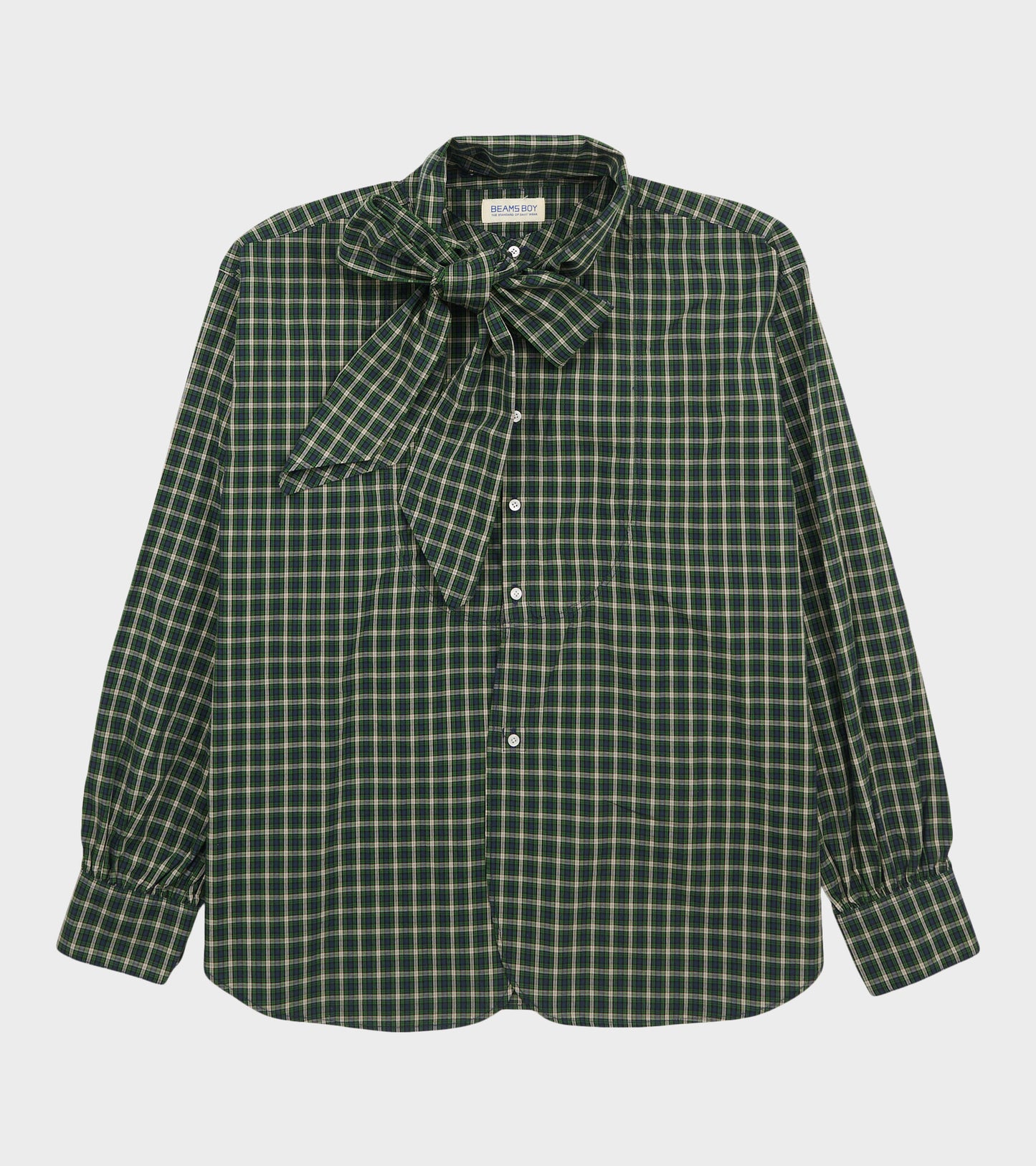 Check Bow Tie Shirt Dark Green