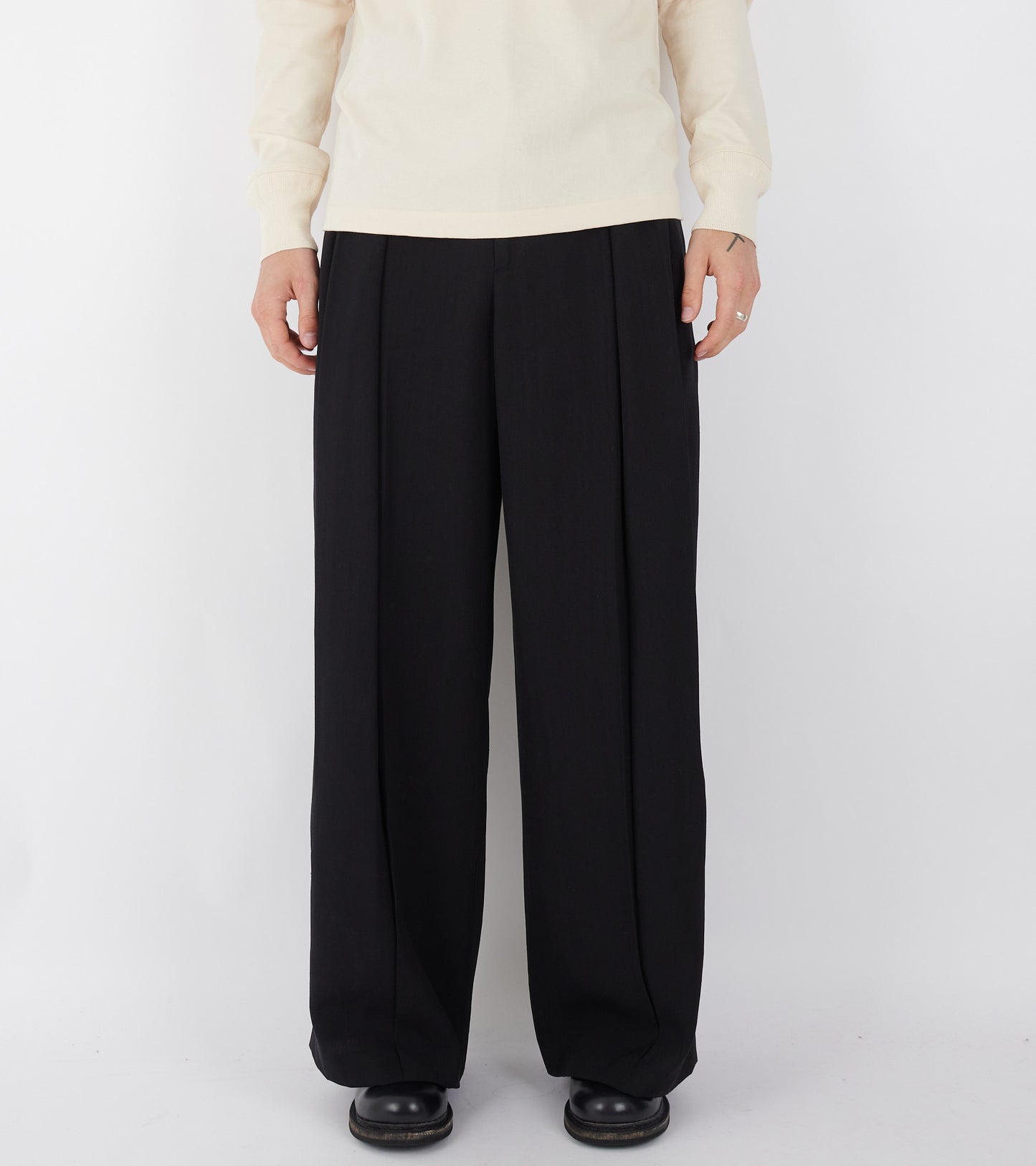 Heavy Wide Trousers Black