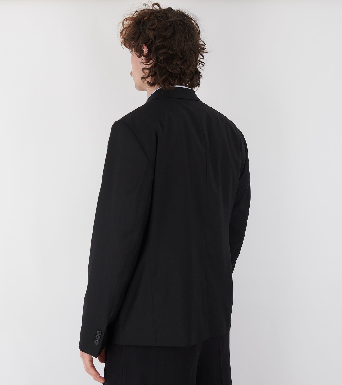 Single Breasted Blazer Black Tropical Wool