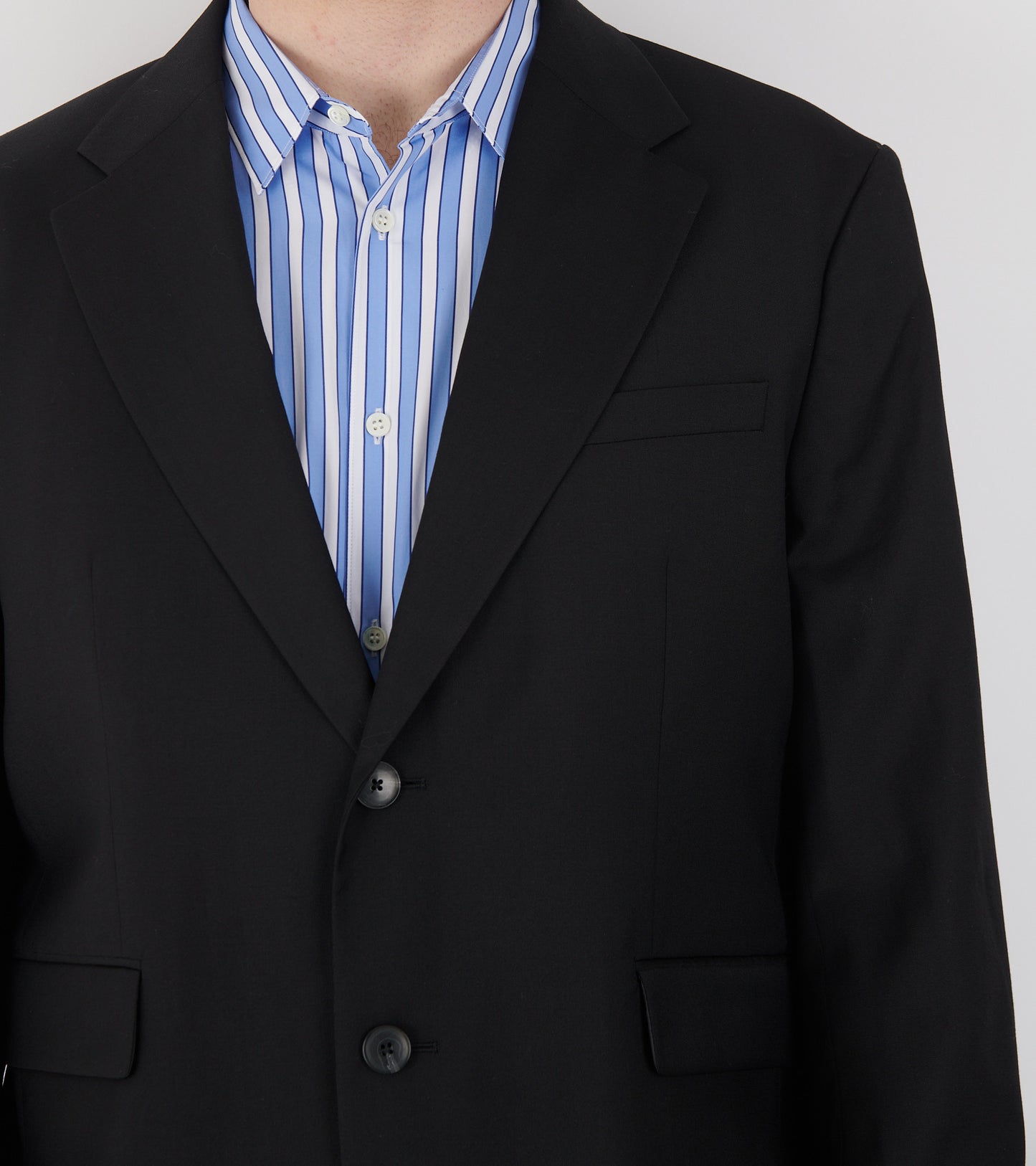 Single Breasted Blazer Black Tropical Wool