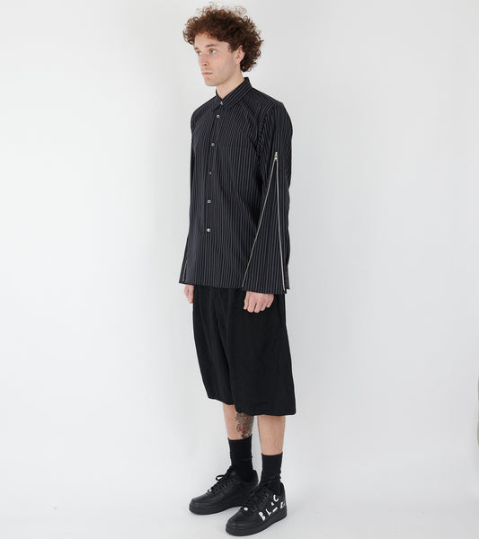 Striped Zip Shirt Black/White
