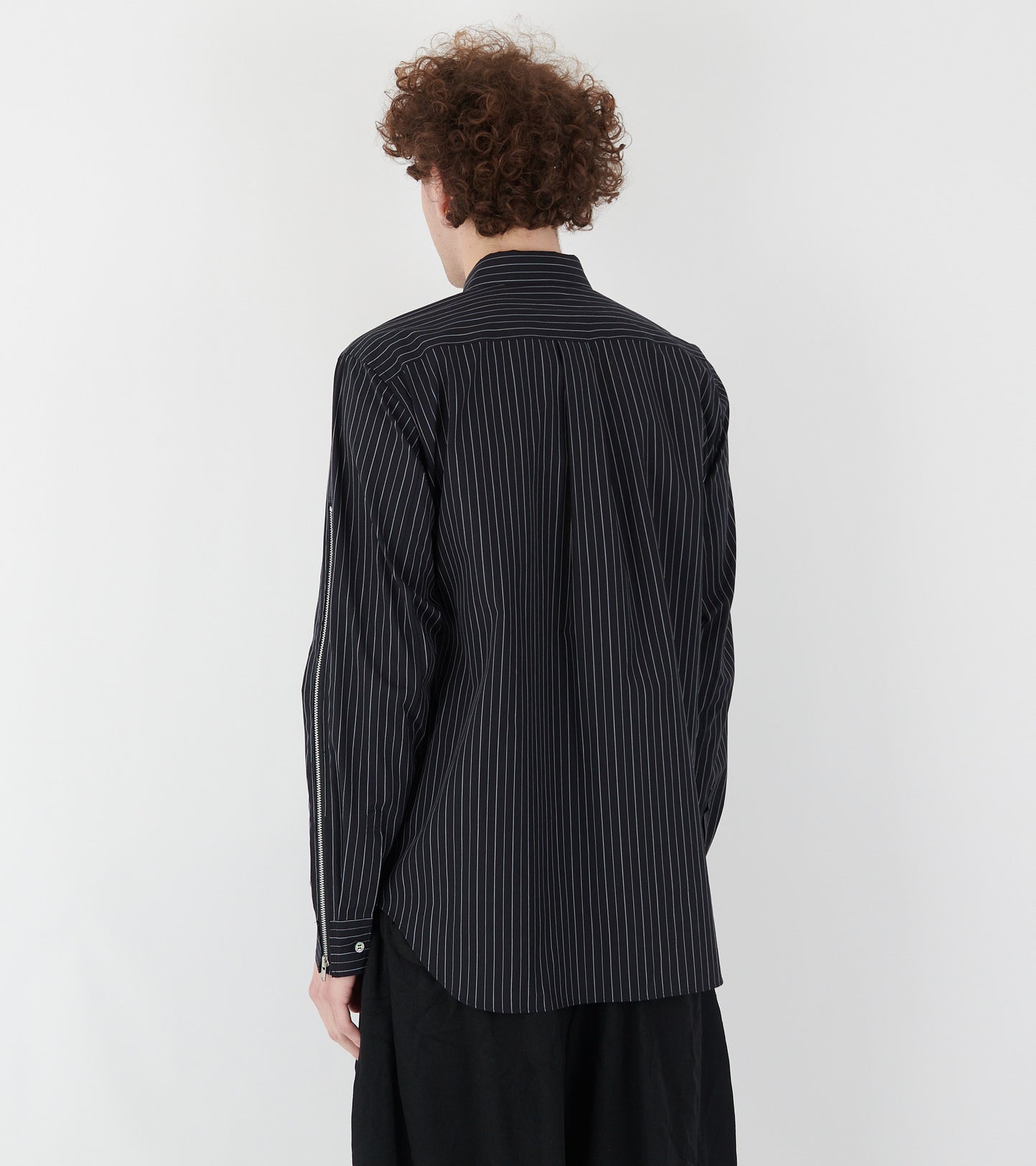 Striped Zip Shirt Black/White