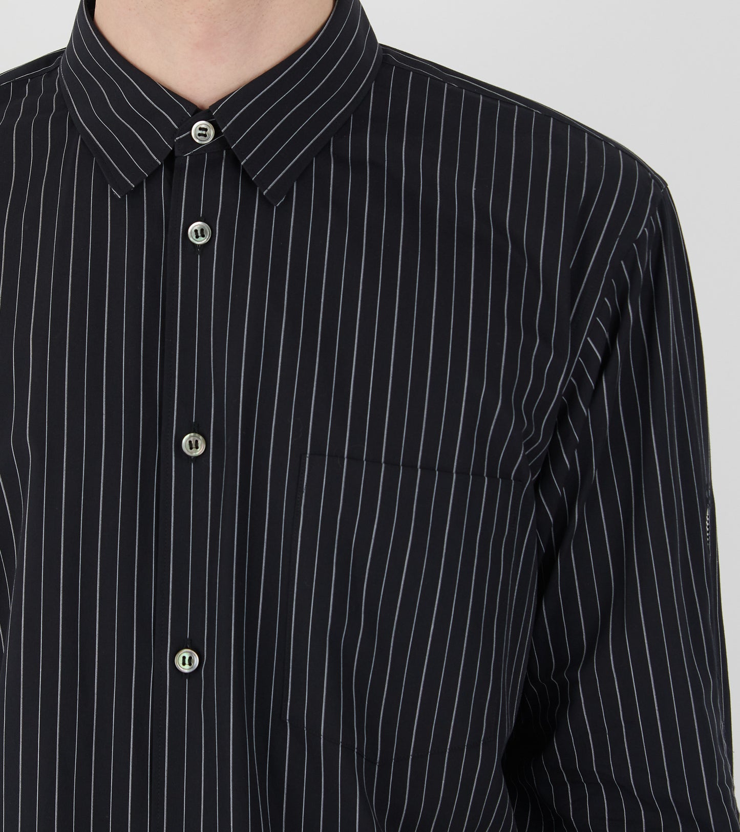 Striped Zip Shirt Black/White