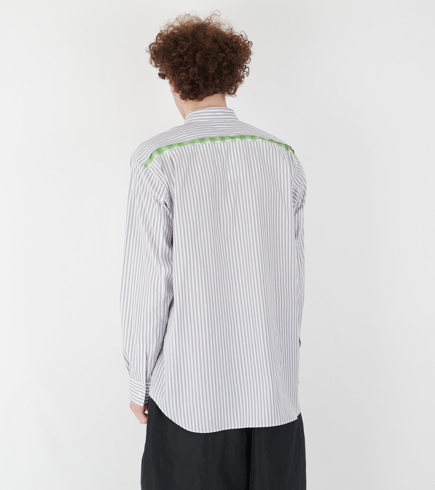 Check Detailed Striped Shirt Grey/White