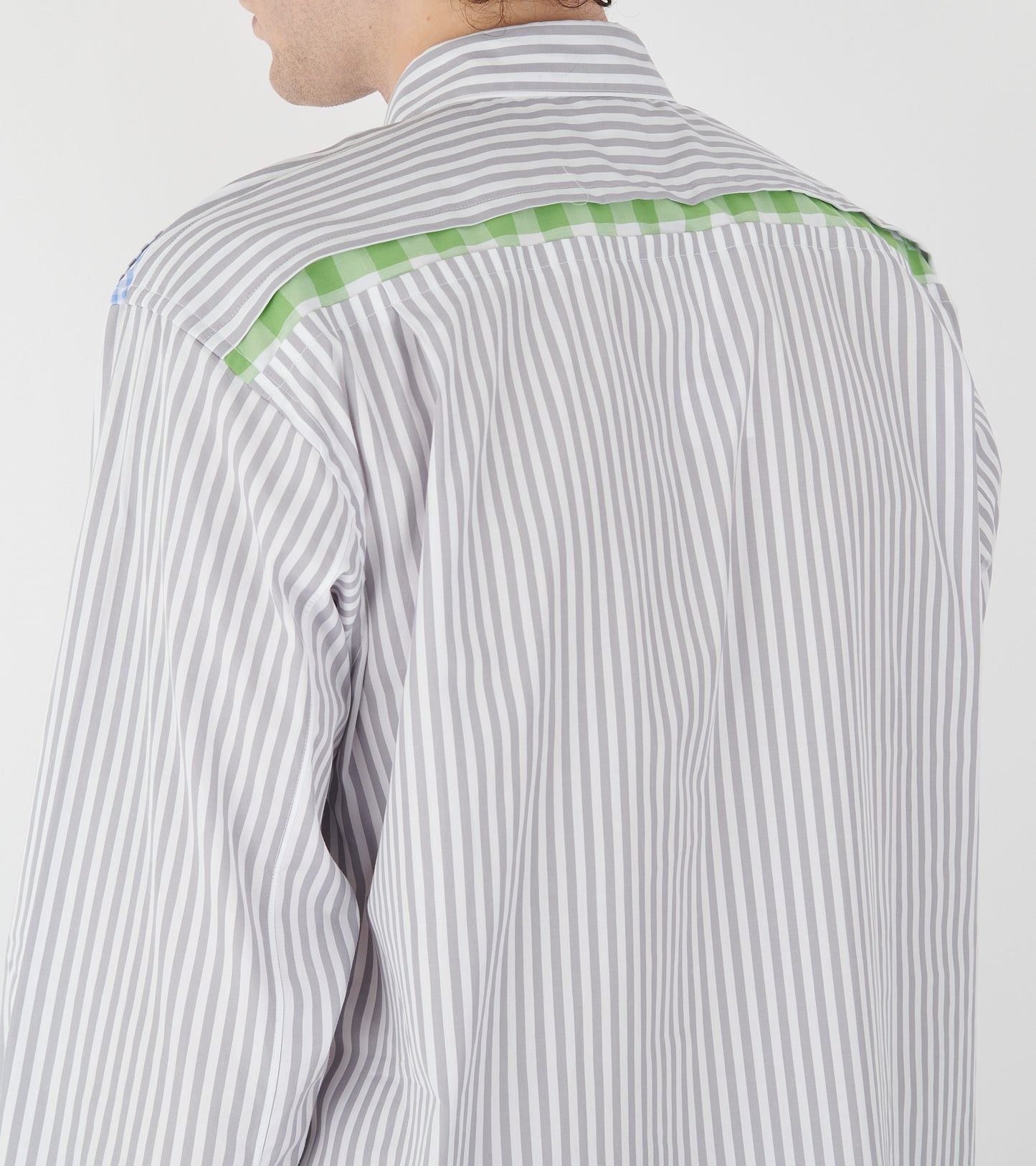 Check Detailed Striped Shirt Grey/White