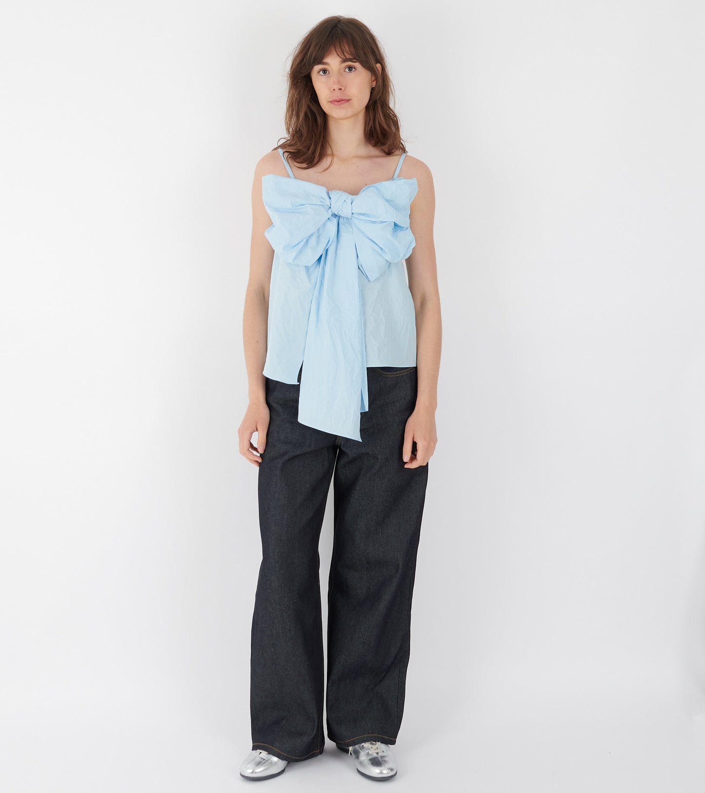 Bow Strap Top Light Blue
