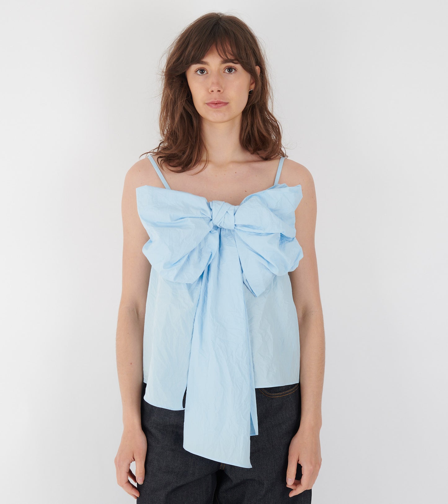 Bow Strap Top Light Blue