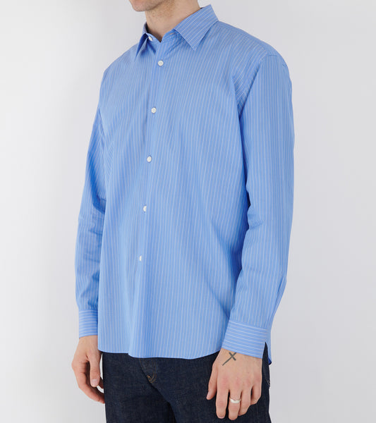 Suvin High Count Cloth Stripe Shirt Blue Stripe