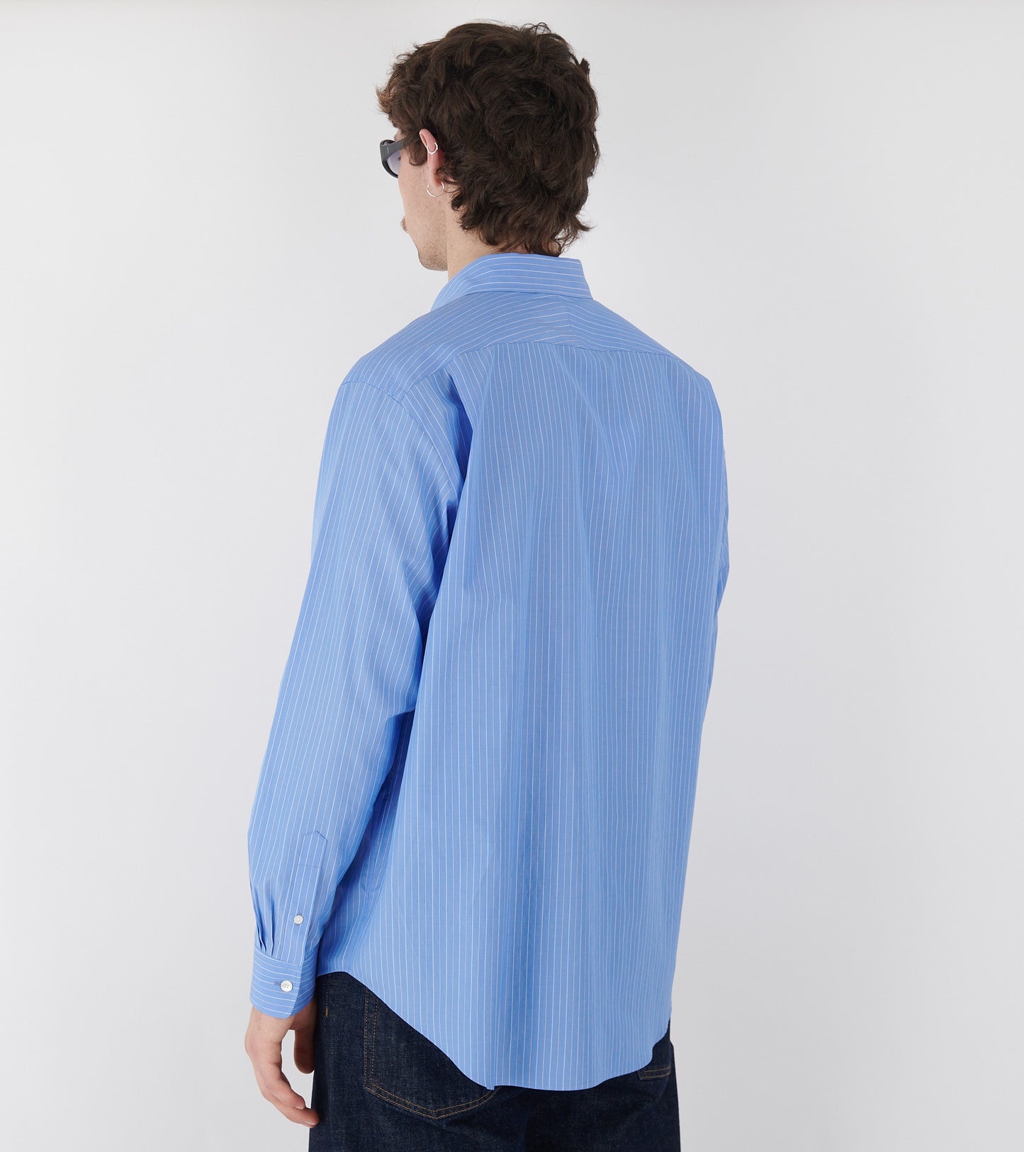 Suvin High Count Cloth Stripe Shirt Blue Stripe