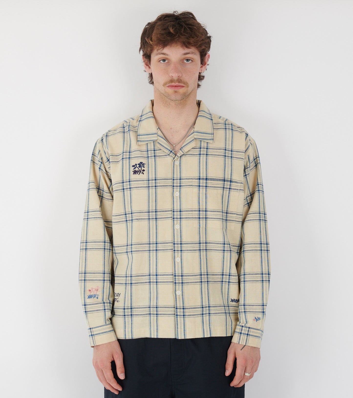Greetings Shirt L/S French Gingham Interrupted