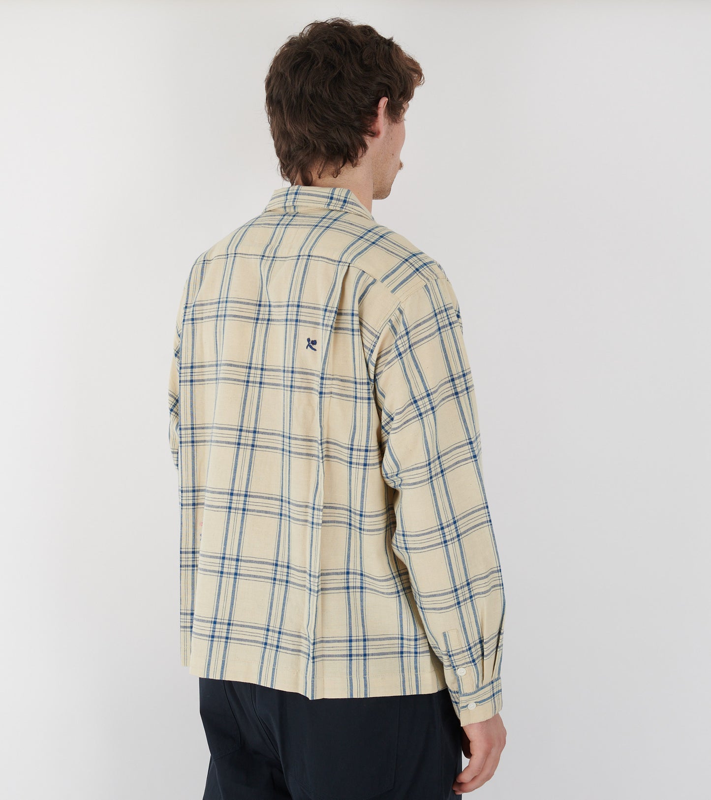 Greetings Shirt L/S French Gingham Interrupted